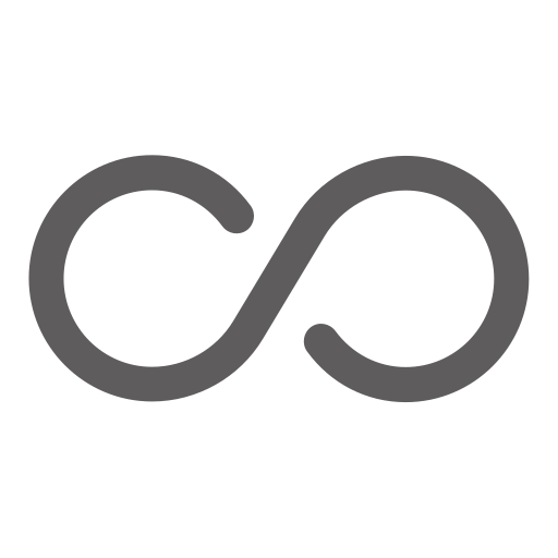 Infinity symbol in medium gray color