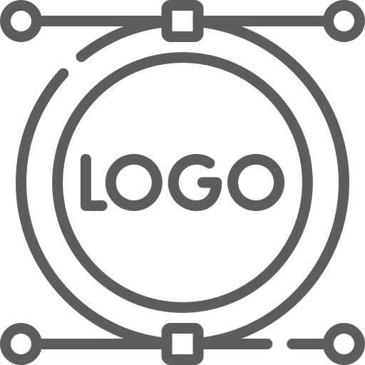 Logo symbol in medium gray color