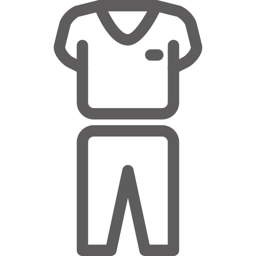 Medical scrubs symbol in medium gray color
