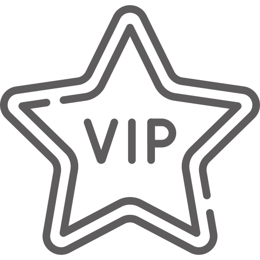 VIP star symbol in medium gray color